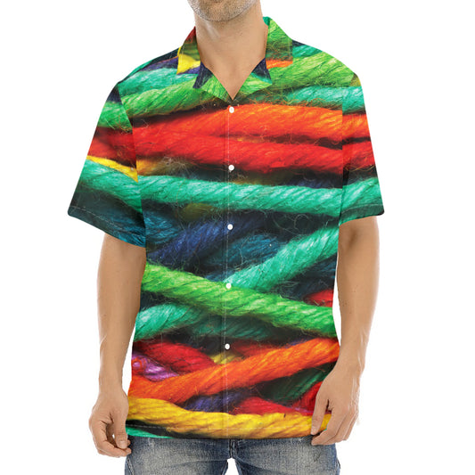 Colorful Yarn Print Aloha Shirt