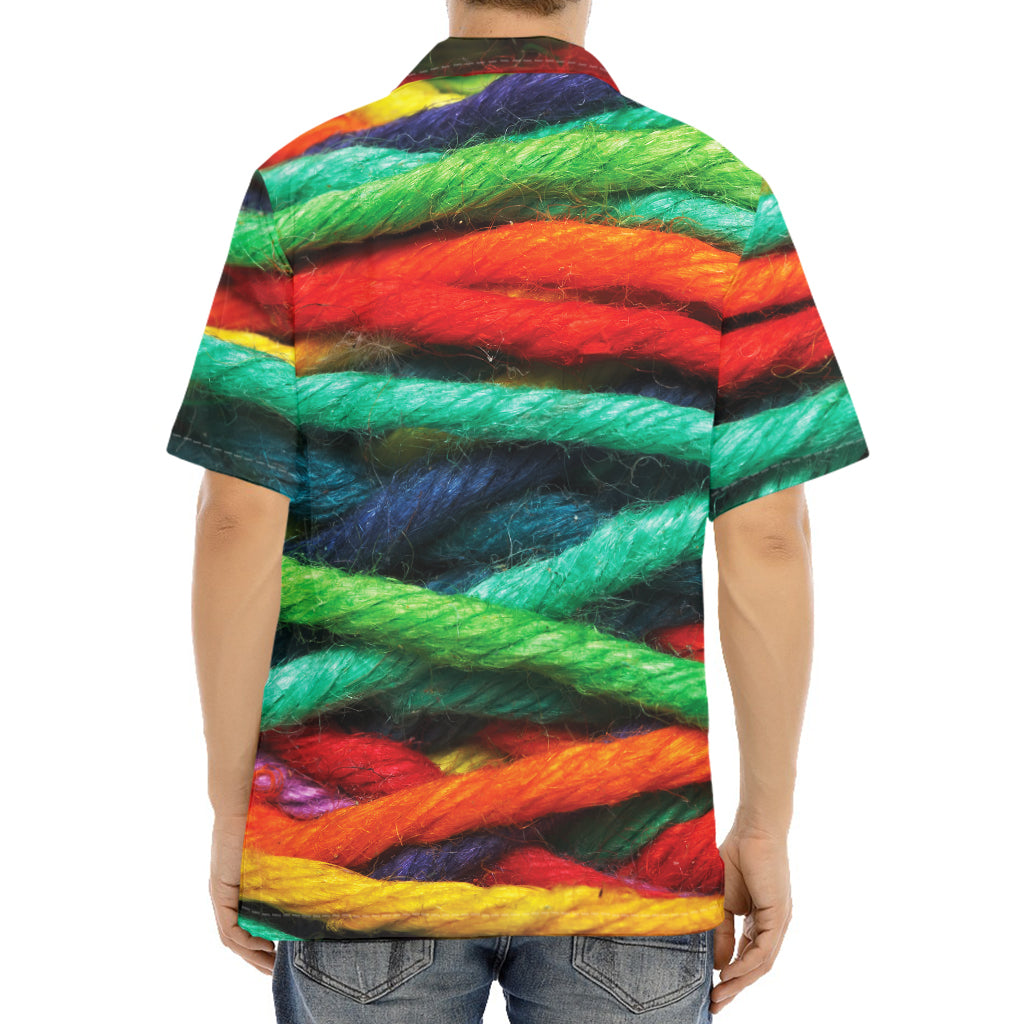 Colorful Yarn Print Aloha Shirt