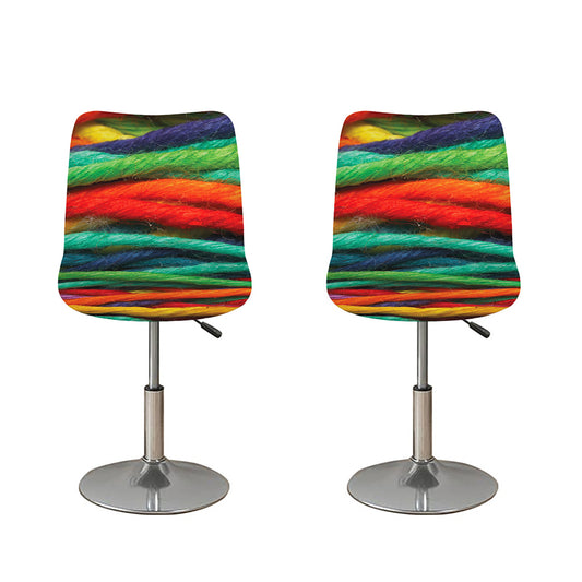 Colorful Yarn Print Bar Stool Covers