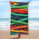 Colorful Yarn Print Beach Towel