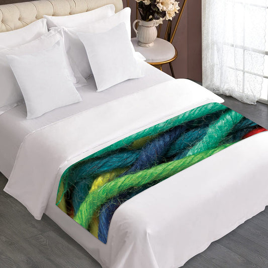 Colorful Yarn Print Bed Runner