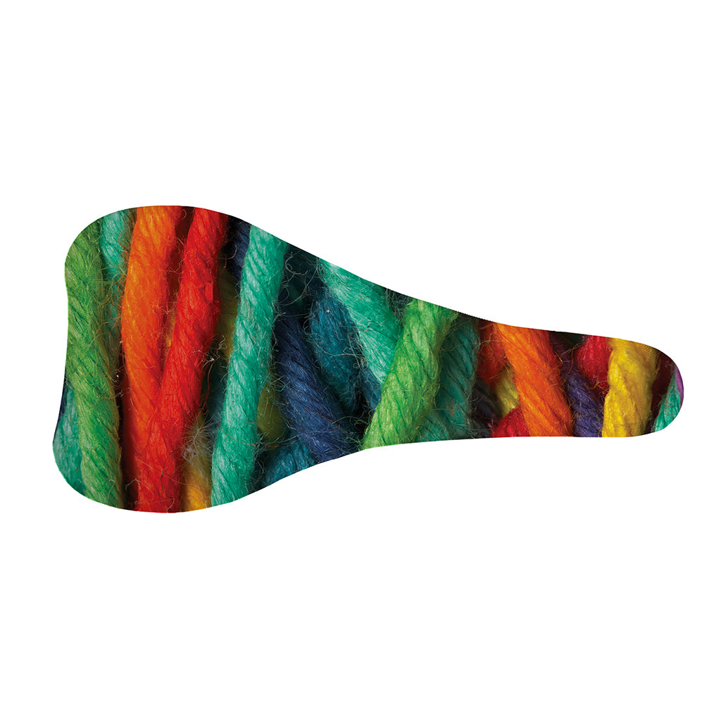 Colorful Yarn Print Bicycle Seat Cover