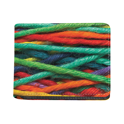 Colorful Yarn Print Bifold Wallet