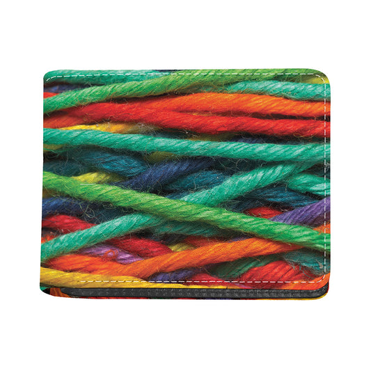 Colorful Yarn Print Bifold Wallet