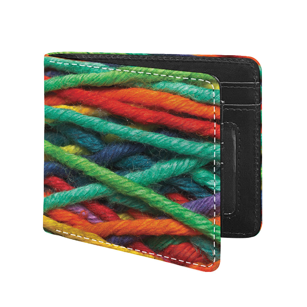 Colorful Yarn Print Bifold Wallet