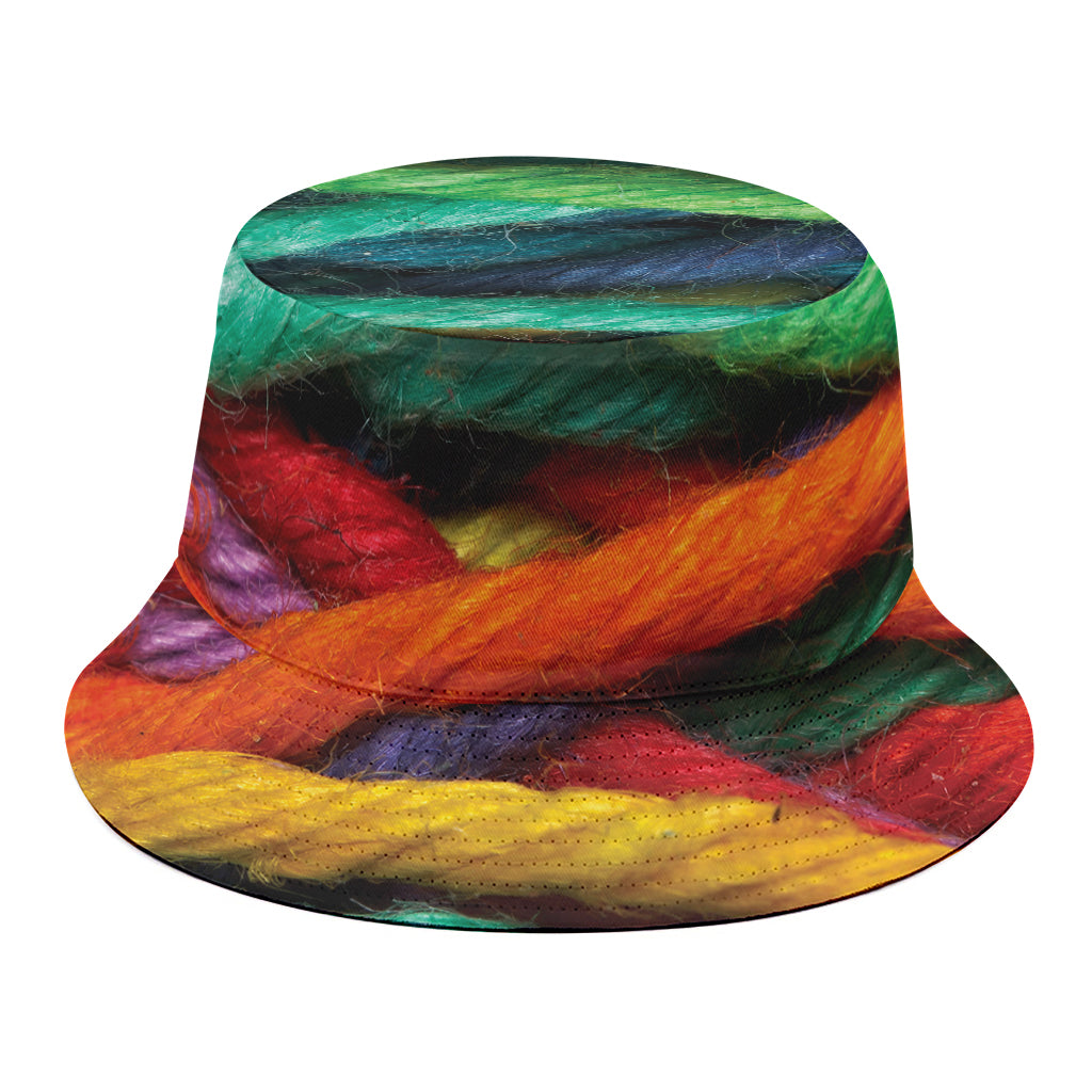 Colorful Yarn Print Bucket Hat