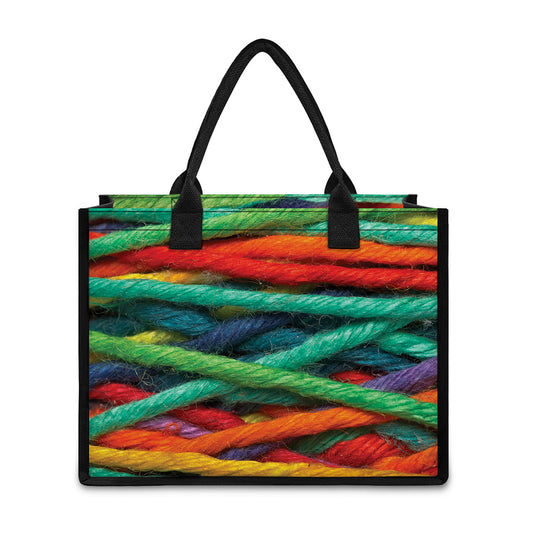 Colorful Yarn Print Canvas Tote Bag