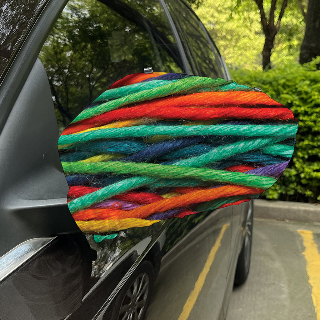 Colorful Yarn Print Car Side Mirror Covers