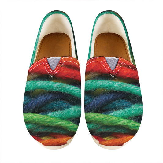 Colorful Yarn Print Casual Shoes