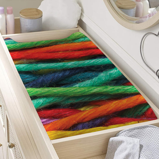 Colorful Yarn Print Changing Pad Cover