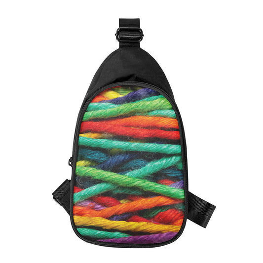 Colorful Yarn Print Chest Bag