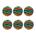 Colorful Yarn Print Coaster Set