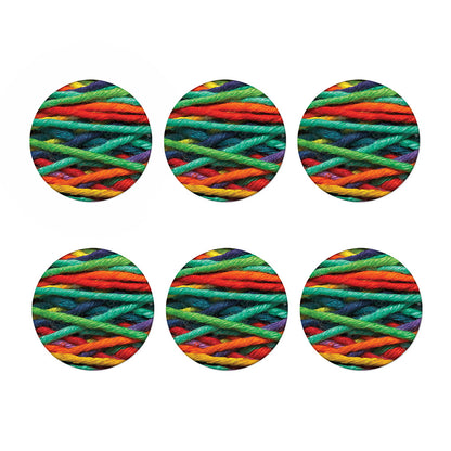 Colorful Yarn Print Coaster Set