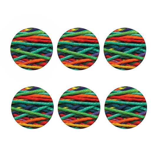 Colorful Yarn Print Coaster Set