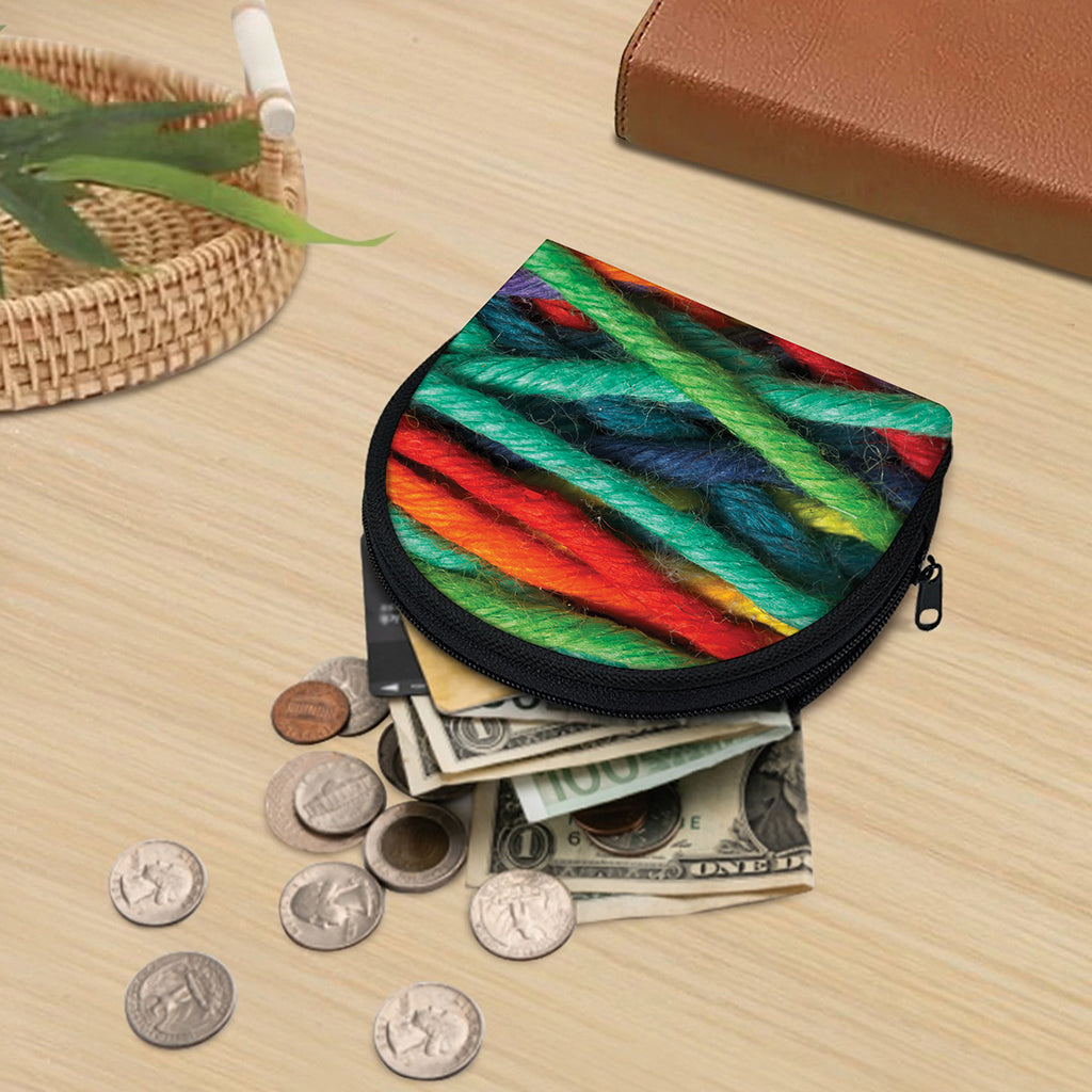 Colorful Yarn Print Coin Purse