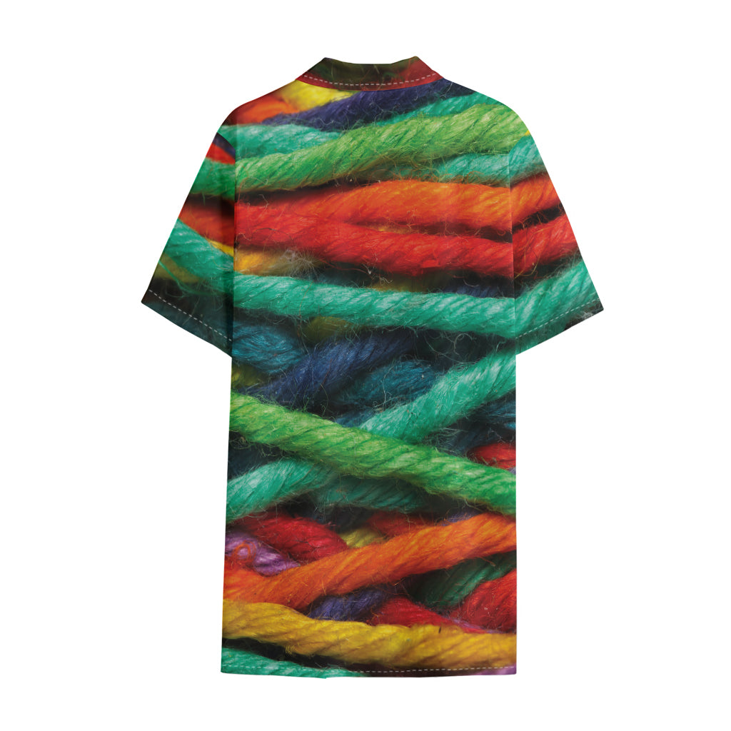 Colorful Yarn Print Cotton Hawaiian Shirt