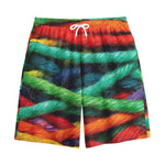 Colorful Yarn Print Cotton Shorts
