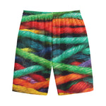 Colorful Yarn Print Cotton Shorts