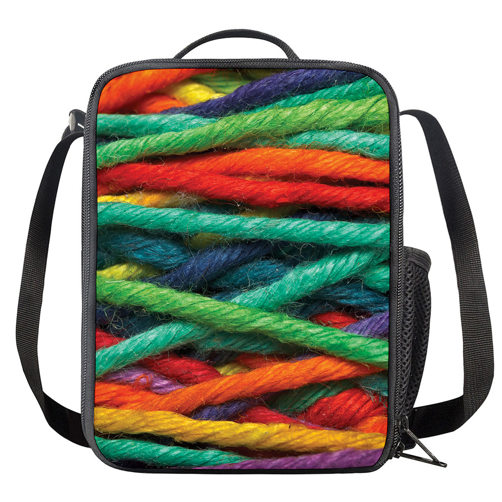 Colorful Yarn Print Crossbody Lunch Bag