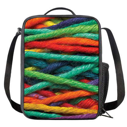 Colorful Yarn Print Crossbody Lunch Bag