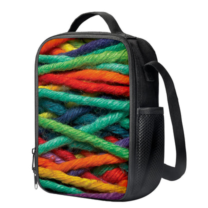 Colorful Yarn Print Crossbody Lunch Bag