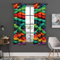 Colorful Yarn Print Grommet Curtain Panels
