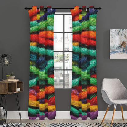 Colorful Yarn Print Curtain