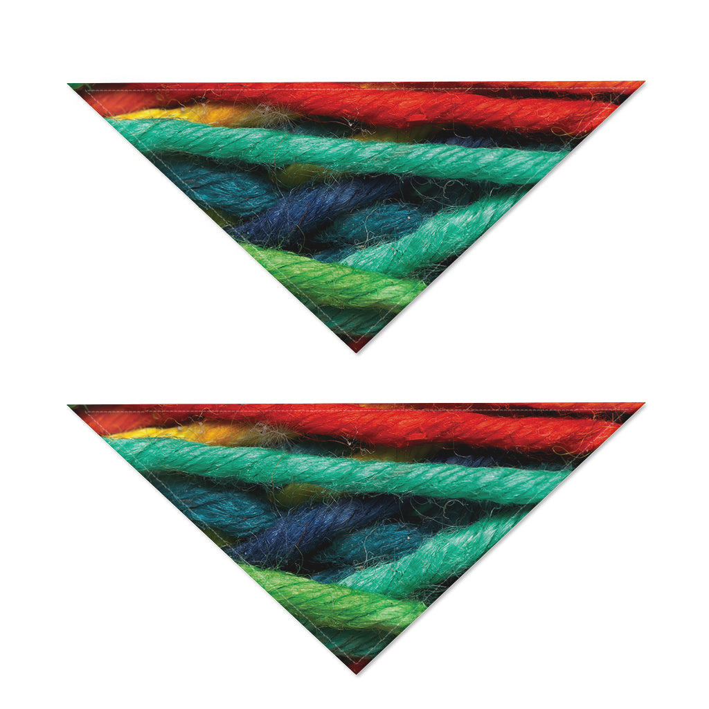 Colorful Yarn Print Dog Bandana