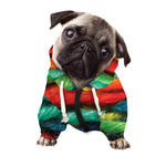Colorful Yarn Print Dog Zip Up Hoodie
