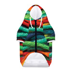 Colorful Yarn Print Dog Zip Up Hoodie