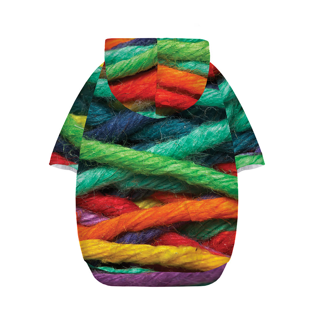 Colorful Yarn Print Dog Zip Up Hoodie