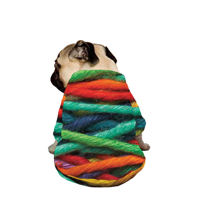 Colorful Yarn Print Dog Zip Up Jacket