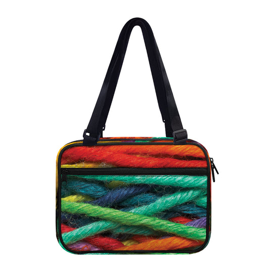 Colorful Yarn Print Double Strap Bible Bag