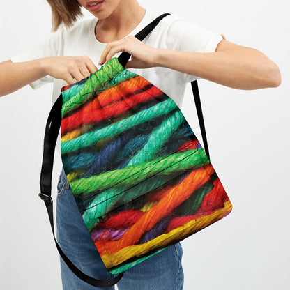 Colorful Yarn Print Drawstring Backpack