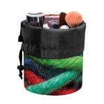 Colorful Yarn Print Drawstring Makeup Bag