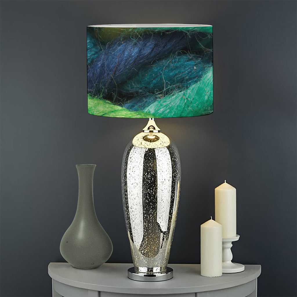 Colorful Yarn Print Drum Lamp Shade