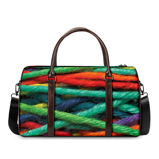 Colorful Yarn Print Duffle Bag