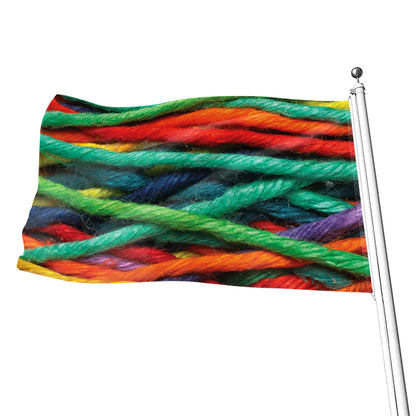 Colorful Yarn Print Flag