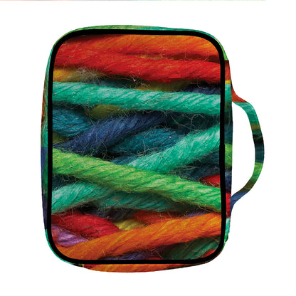 Colorful Yarn Print Front Pocket Bible Bag
