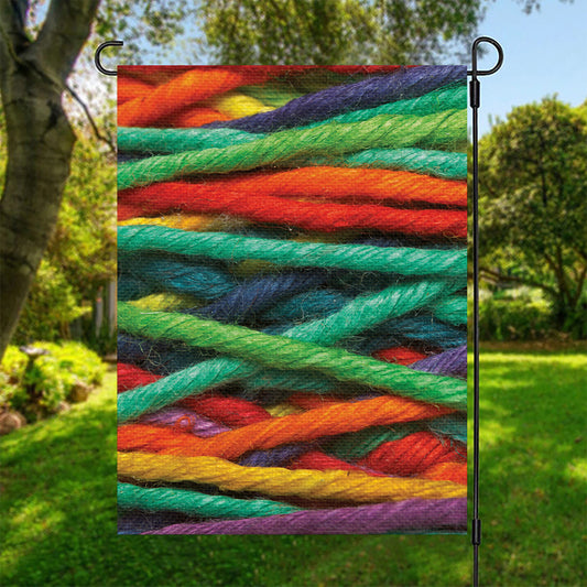Colorful Yarn Print Garden Flag