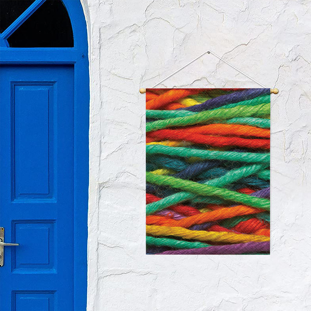 Colorful Yarn Print Garden Flag