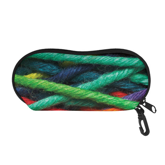 Colorful Yarn Print Glasses Case