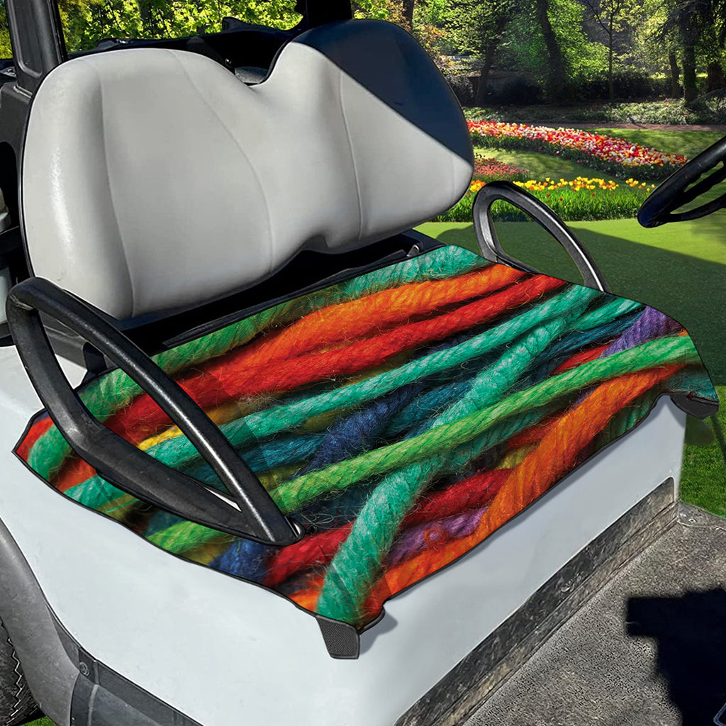 Colorful Yarn Print Golf Cart Seat Cover