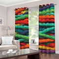 Colorful Yarn Print Grommet Curtains