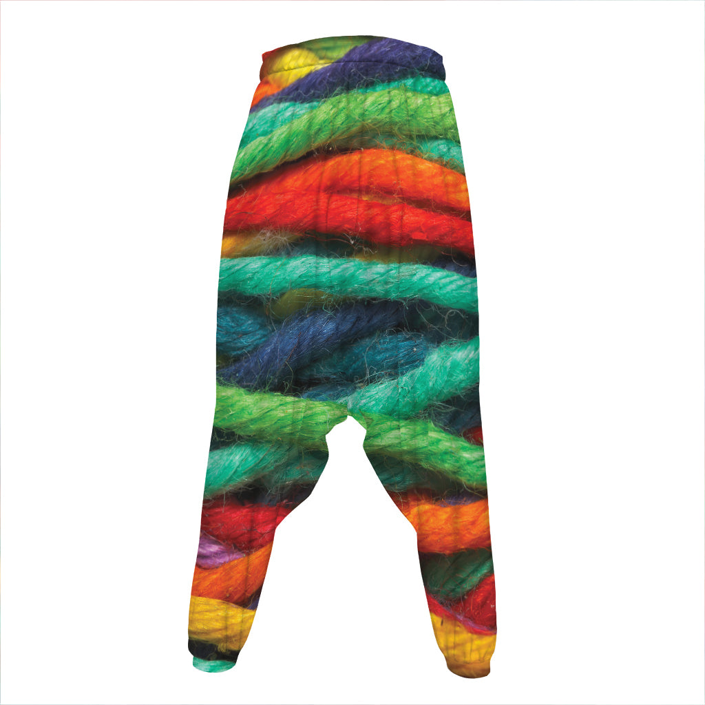 Colorful Yarn Print Hammer Pants