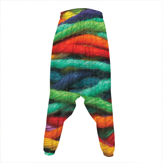 Colorful Yarn Print Hammer Pants