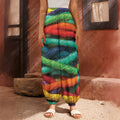 Colorful Yarn Print Harem Pants