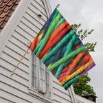 Colorful Yarn Print House Flag