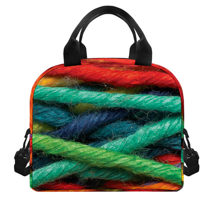 Colorful Yarn Print Insulated Lunch Bag
