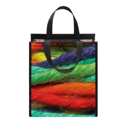 Colorful Yarn Print Insulated Lunch Tote